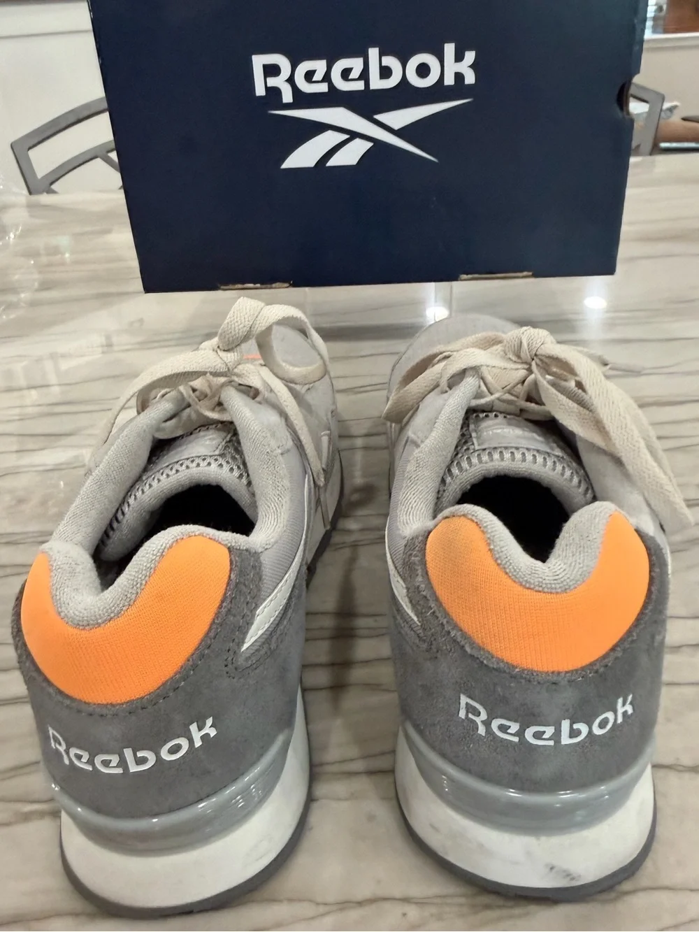 Reebok Harman Work RB980 Composite Toe Safety Sneakers Gray Orange Women’s 9.5